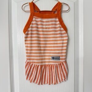 American Kennel Club white and orange sleeveless dog dress size M